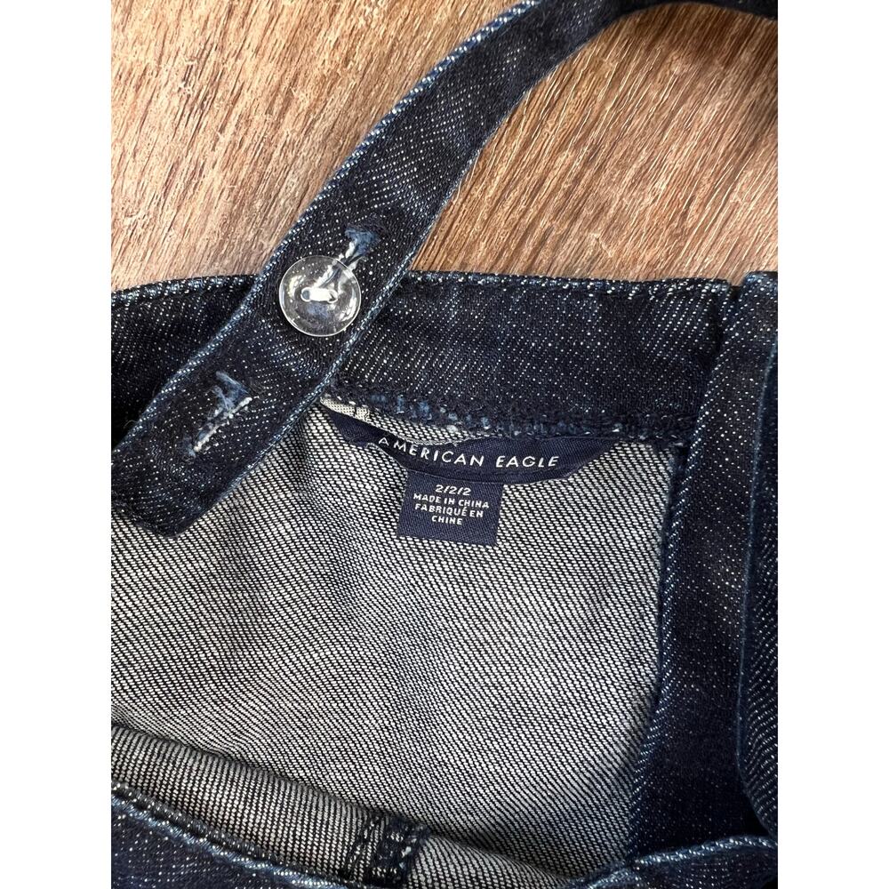 American Eagle Denim V-Neck Jumpsuit Wide Leg Relaxed Fit - Picture 7 of 7